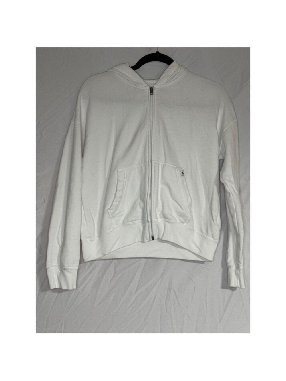 Girls Abercrombie Kids Hoodie Size 15/16 White Full Zip